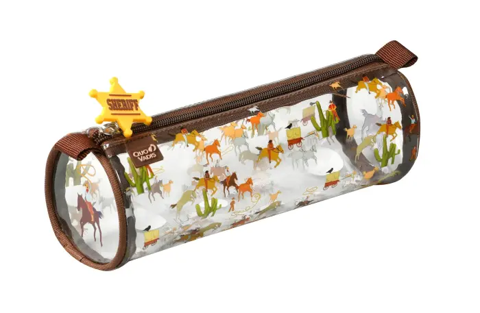 Quo Vadis - Trousse scolaire - Louise & Arthur - 23x8x8 cm - Toile (polyester) - Cowboy - PROMO