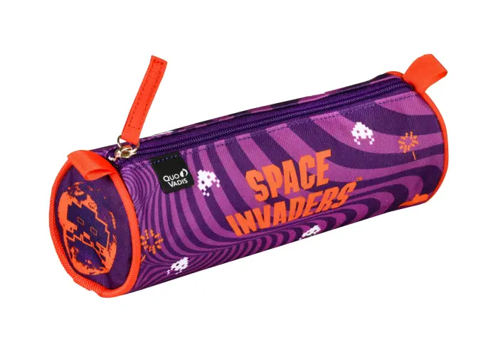 Quo Vadis - Trousse scolaire - Space invaders - 23x8x8 cm - Toile (polyester) - PROMO
