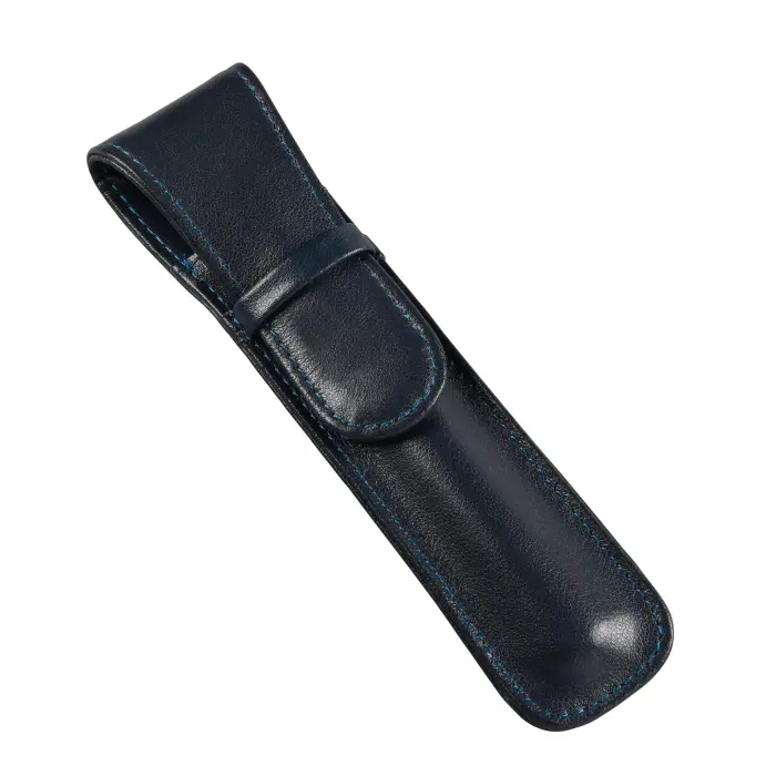Quo Vadis - Etui stylo 1 place - Satiny - 16,5x5x1 cm - Cuir pleine fleur de vachette