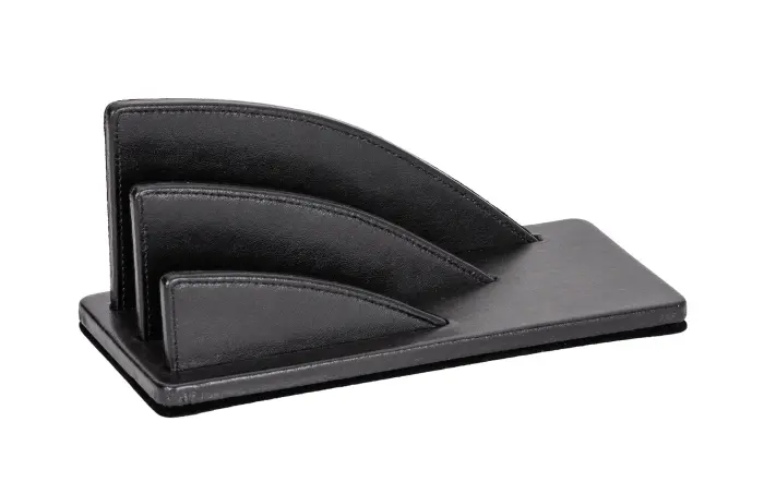 Quo Vadis - Trieur à courrier - Satiny - 23,5x10,5x10,5 cm - Cuir pleine fleur de vachette - Noir