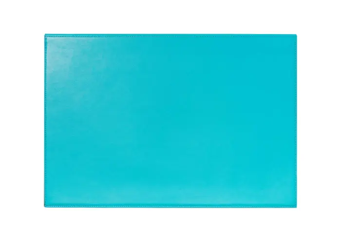 Quo Vadis - Sous-main simple - Satiny - 56x38 cm - Cuir pleine fleur de vachette - Bleu Canard