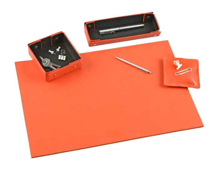 Quo Vadis - Kit - Satiny - 46x31x3,5 cm - Cuir pleine fleur de vachette - Orange