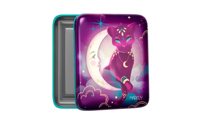 Quo Vadis - Boîte métal - Marguy Enfants - 8x10x2,5 cm - Métal - Panthere lune - PROMO