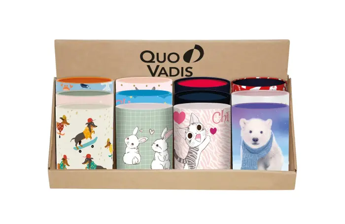 Quo Vadis - Pres pots crayons metal fantaisie par 12 - Fantaisie - 34x25,5x11 cm