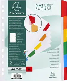EXACOMPTA Intercalaires en carton, A4 Maxi, 6 touches