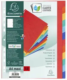 EXACOMPTA Intercalaires en carton, A4, 12 touches