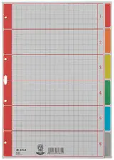 LEITZ Intercalaires en carton extra solide, blanc, A4, 6