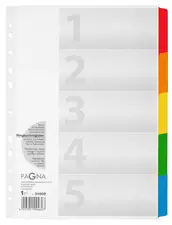 PAGNA Intercalaires en carton, A4, 5 touches, 5 couleurs