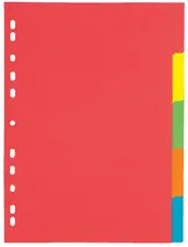 PAGNA Intercalaires en carton, A4, 5 touches, 5 couleurs