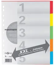 PAGNA Intercalaires en carton, A4, 6 touches, extra large