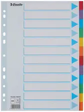 Esselte Intercalaires en carton, uni, A4, 12 touches