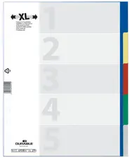 DURABLE Intercalaires en plastique,  A4, PP, 20 touches