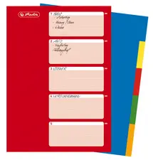 herlitz Intercalaires en plastique, uni, A4, 5 touches
