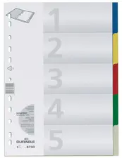DURABLE Intercalaires en plastique, A4, PP, 10 touches