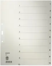 LEITZ Intercalaires en papier naturel, numéroté, format A4