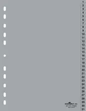 DURABLE Intercalaires en plastique, chiffres, A4, 31 touches
