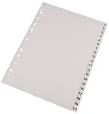 proOFFICE Intercalaires en plastique, numériques, A4