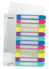 LEITZ Intercalaires en plastique WOW, numéroté, A4, 1-12