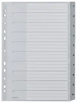 LEITZ Intercalaires en plastique, numéroté, format A4 extra