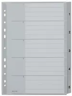 LEITZ Intercalaires en plastique, numéroté, format A4 extra
