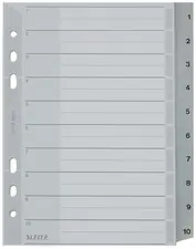 LEITZ Intercalaires en plastique, numéroté, format A5,1-10