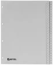 HETZEL Intercalaires en plastique, chiffres, A4, 1-52, PP