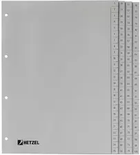 HETZEL Intercalaires en plastique, chiffres, 1-100, A4, PP
