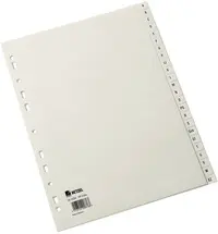 HETZEL Intercalaires en plastique, A-Z, A4, PP, gris, 20