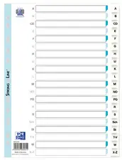 ELBA Intercalaires en plastique, A-Z, A4, 20 touches, blanc