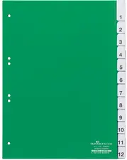 DURABLE Intercalaires en plastique, PP, 12 touches