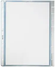 LEITZ Pochettes intercalaires, en blanc, A4, PP,10 touches