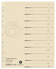herlitz Intercalaires, A4 extra large, en carte lustrée