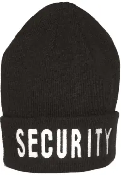 BONNET EN TRICOT ROLLER NOIR BRODÉ ′SECURITY′