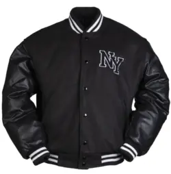 VESTE NY BASEBALL AVEC PATCH NOIR