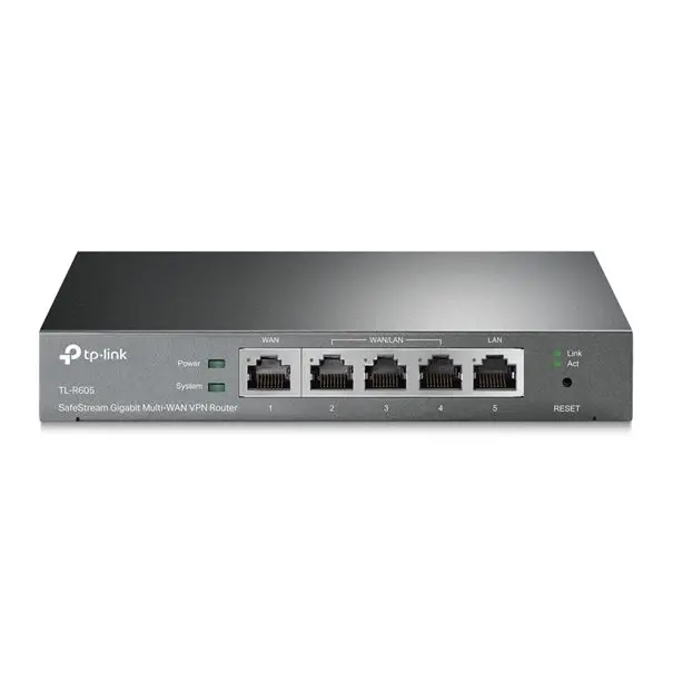 TP-LINK 5 Port Gigabit Multi-WAN Router (bis 4xWAN) Up to 20 IPsec VPN T., 16 PPTP/L2TP VPN T., 16 Ope