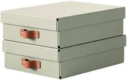 LEITZ Boîte de rangement Puro, carton, 8 L, set de 2, beige