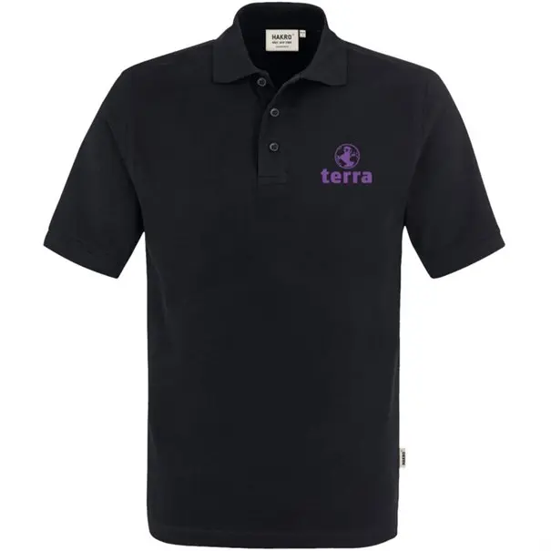 W TERRA MEN Polo-Shirt, black - L