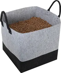EDA Sac pour pellets, en feutre, 60 litres, gris/noir