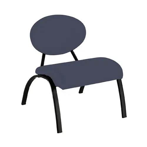 Chauffeuse déco 1 personne tissu Bali noir pietements métal lisse noir