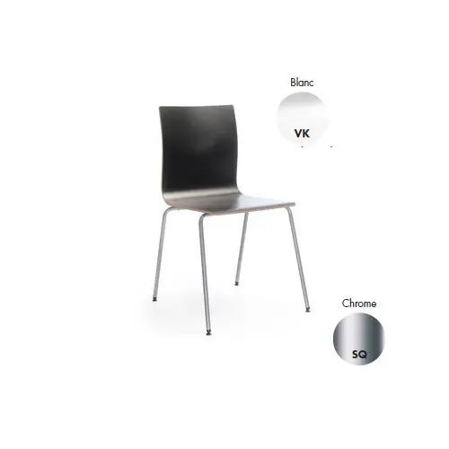Chaise Timor hêtre multipli blanc sur piètement chromé