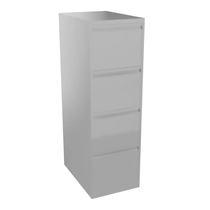 Classeur dossiers suspendus 4 tiroirs format A4 L 41,3 x P. 62,2 x H. 132,4 cm finition gris aluminium