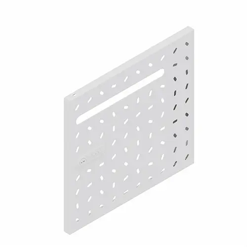 Porte métal lisse blanc  décor bonbon fente courrier L. 37,4 x H. 34,9 mm avec serrure à code pour meuble multicases