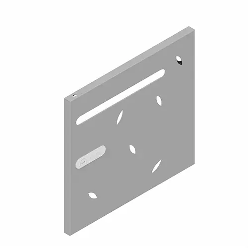 Porte métal lisse gris aluminium  décor pois uni L. 37,4 x H. 34,9 mm avec serrure à code pour meuble multicases