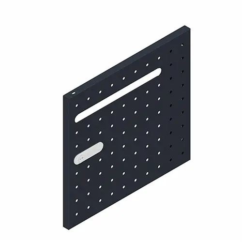 Porte métal structuré gris anthracite  décor pois fente courrier L. 37,4 x H. 34,9 mm avec serrure à code pour meuble multicases