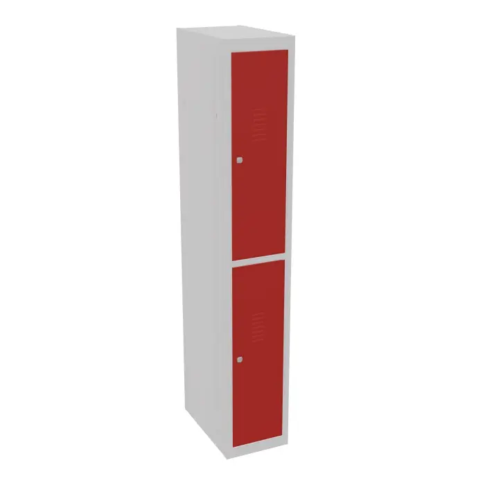 Vestiaire démontable 2 cases rouge élément suivant gris