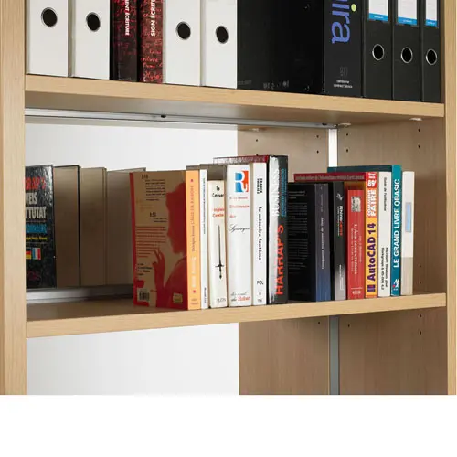 Lot de 2 tablettes droites mélamine décor chêne clair pour rayonnage R-Lib