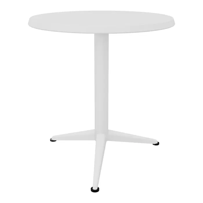 Table Outdoor D. 69 x H. 74,6 cm - plateau rabattable et piètement métalliques blanc