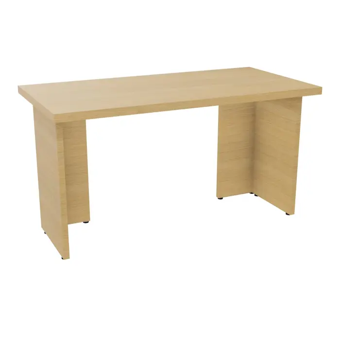 Kit extension Modulo L. 140 x P. 70 cm épaisseur 38mm plateau nu mélamine chêne clair piètement panneau mélamine chêne clair- capacité 2 personnes