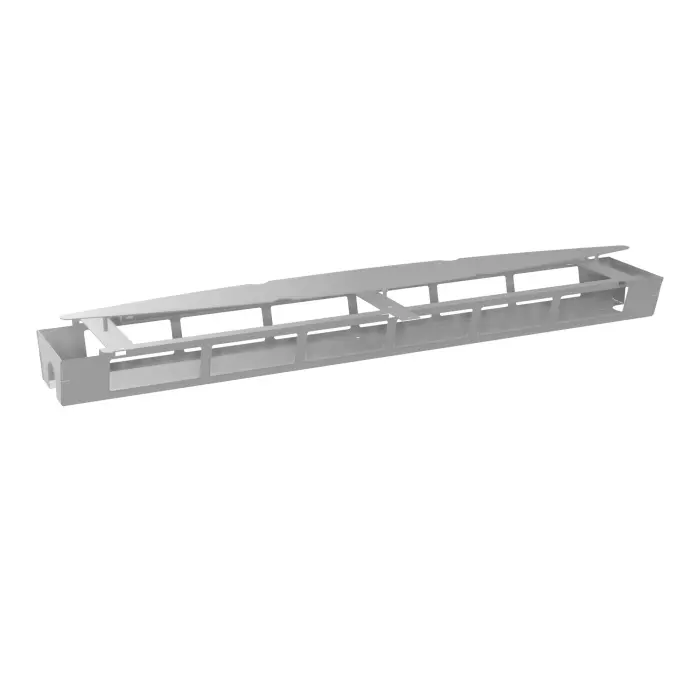 Kit goulotte et top access central pour table elliptique Modulo 8.0 L. 320 x P. 156 cm finition gris aluminium