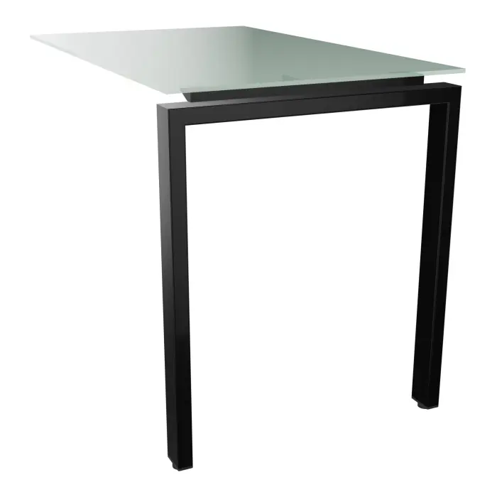 Retour suspendu Rio H.73,5 x L. 100 x P. 60 cm verre émaillé blanc piétement métal lisse noir
